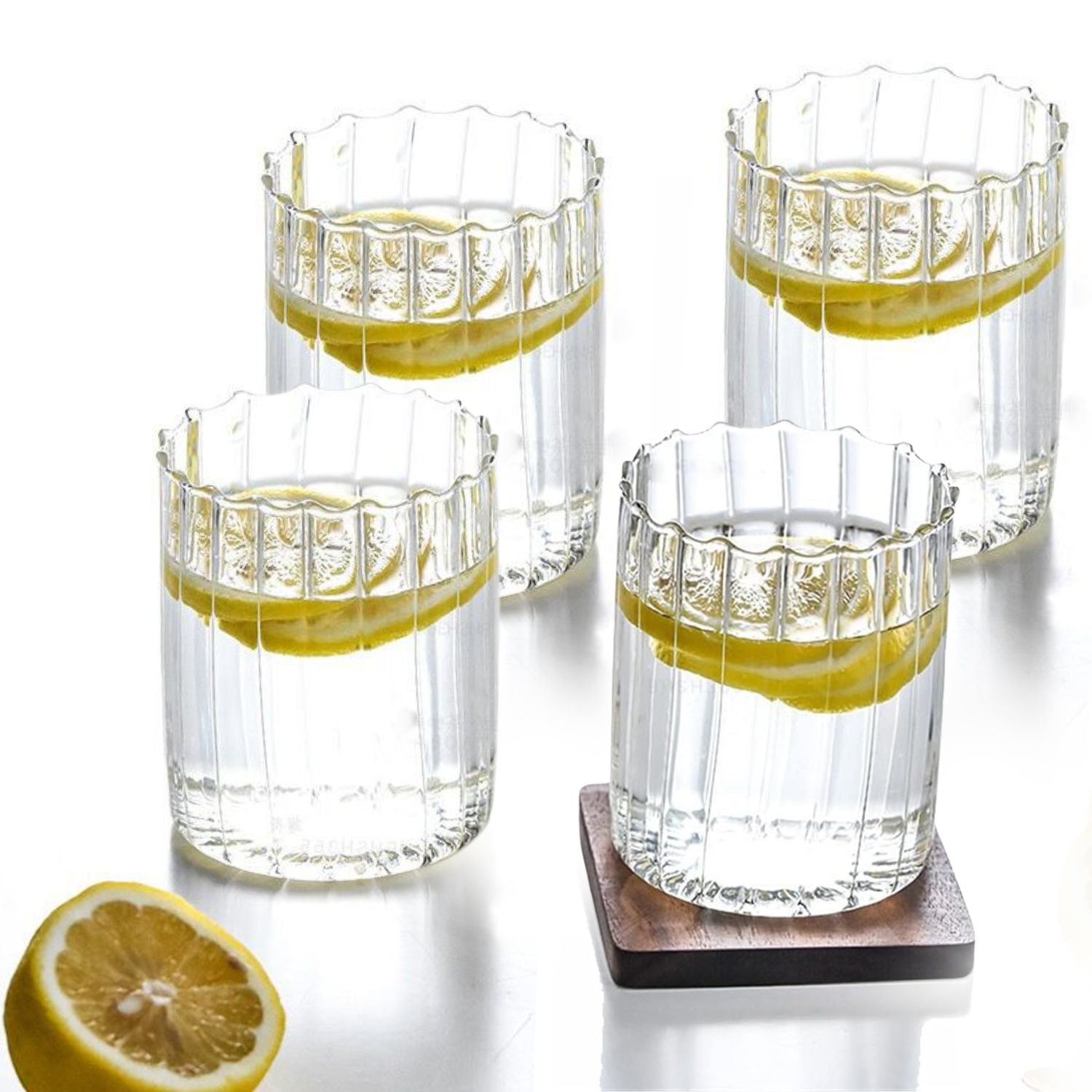 Set 4 Vasos Vidrio de Vertical Chic 350ml Santú Home & Deco2#Sin color
