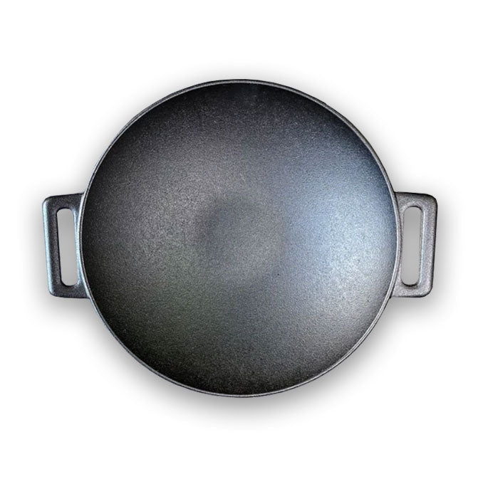 Wok Fierro Fundido 30cm + Tapa Madera Parrilla MRW4#Negro