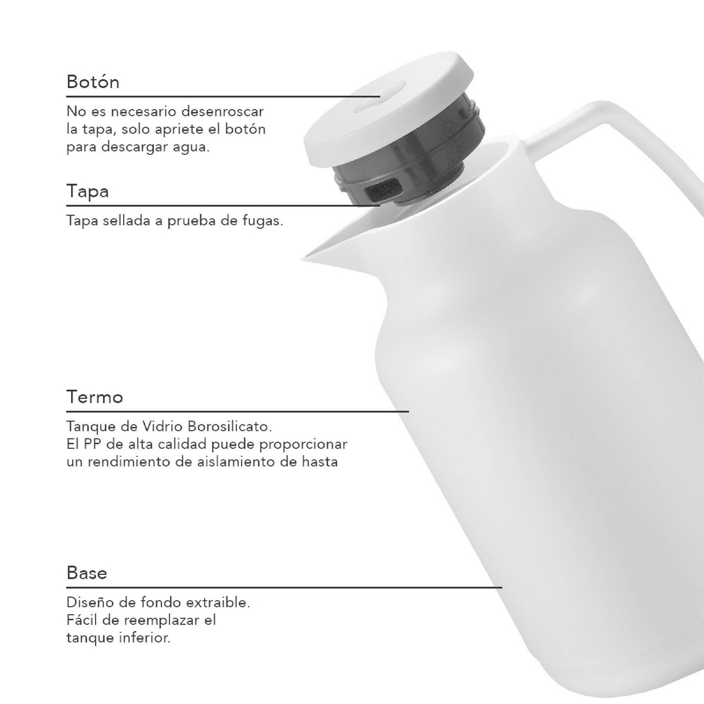 Termo Jarra Insulado 1 Lt Simplit11#Blanco