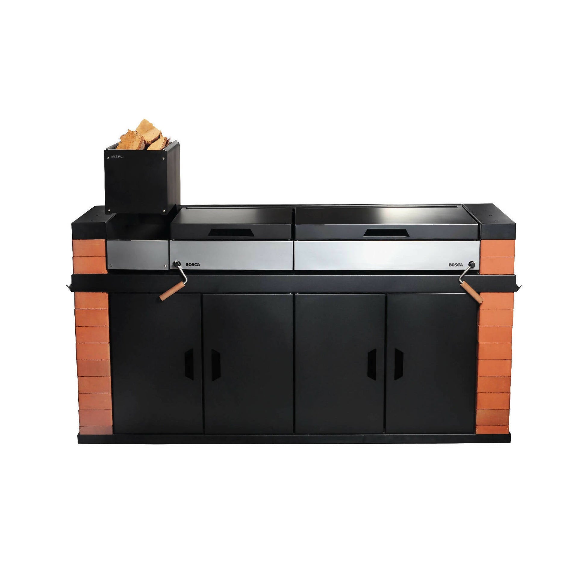 Quincho Block Grill: Leñero 250 + Block 500 + Block 7504#Negro