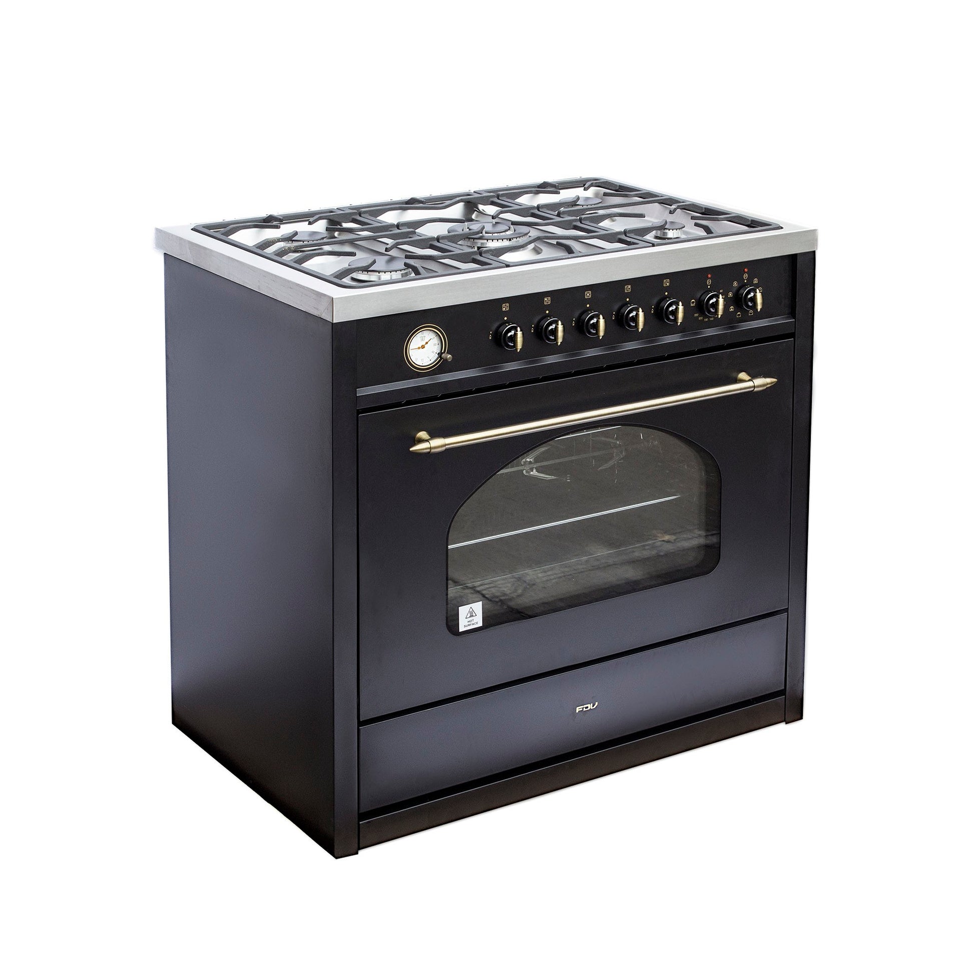 Cocina a Gas Deluxe Vintage 90 5 Quemadores FDV-Kitchen Center