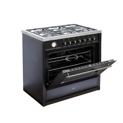 Cocina a Gas Deluxe Vintage 90 5 Quemadores FDV-Kitchen Center