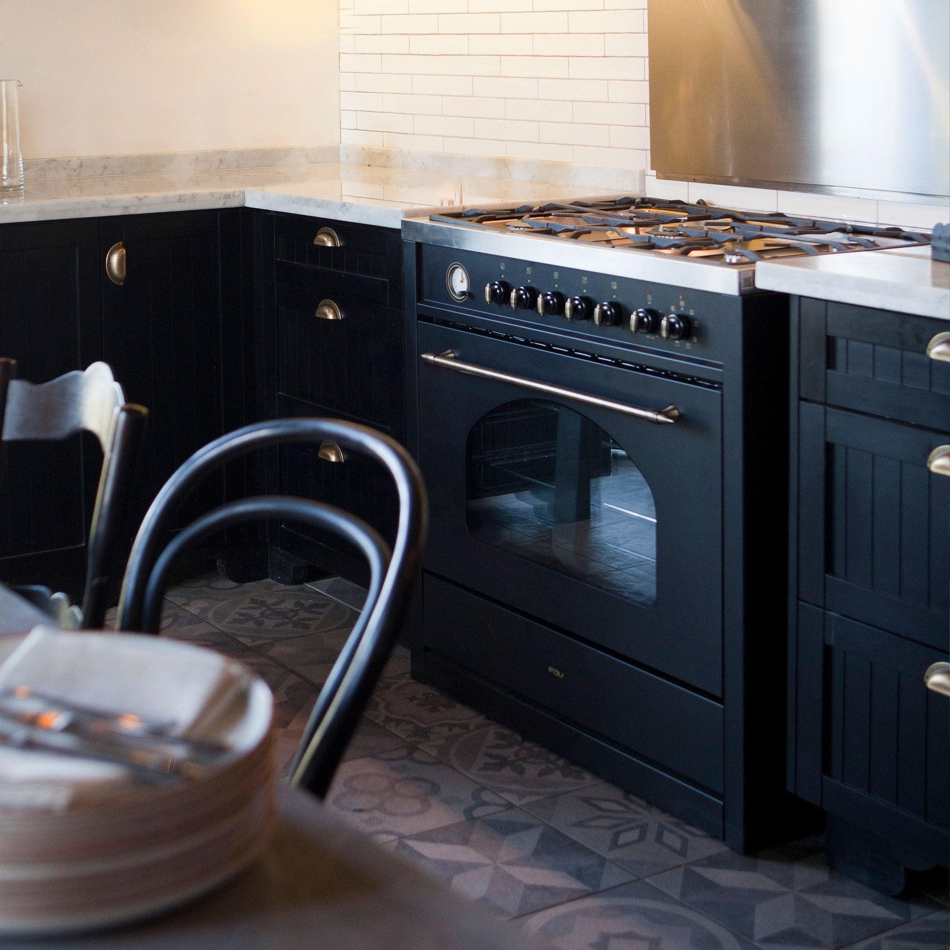 Cocina a Gas Deluxe Vintage 90 5 Quemadores FDV-Kitchen Center