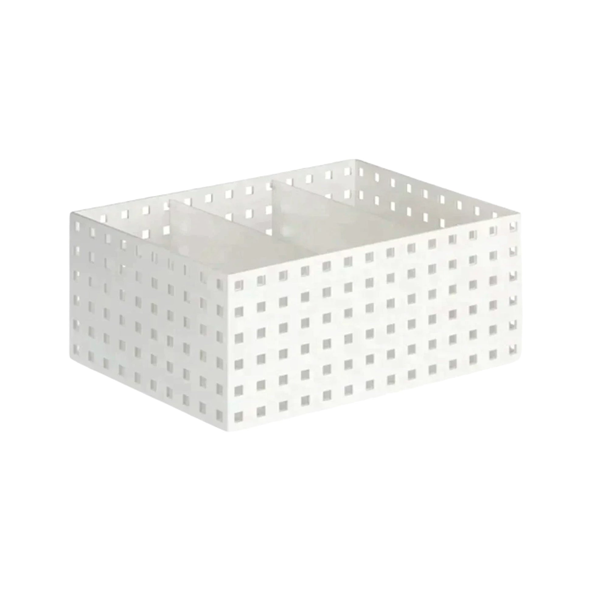 Canasto Organizador con 2 Divisores 28 x 21 cm2#Blanco