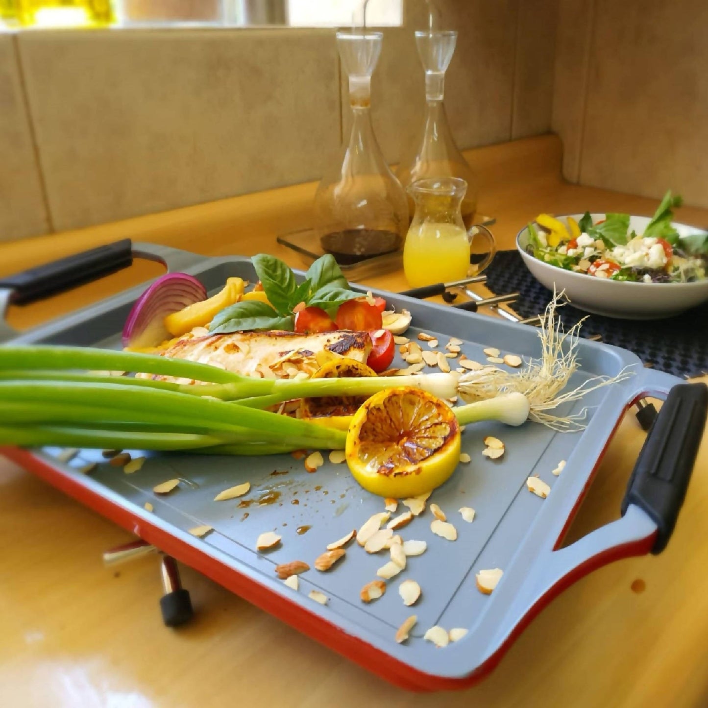 Set Protector Mesa + Bandeja Asadora1#Rojo