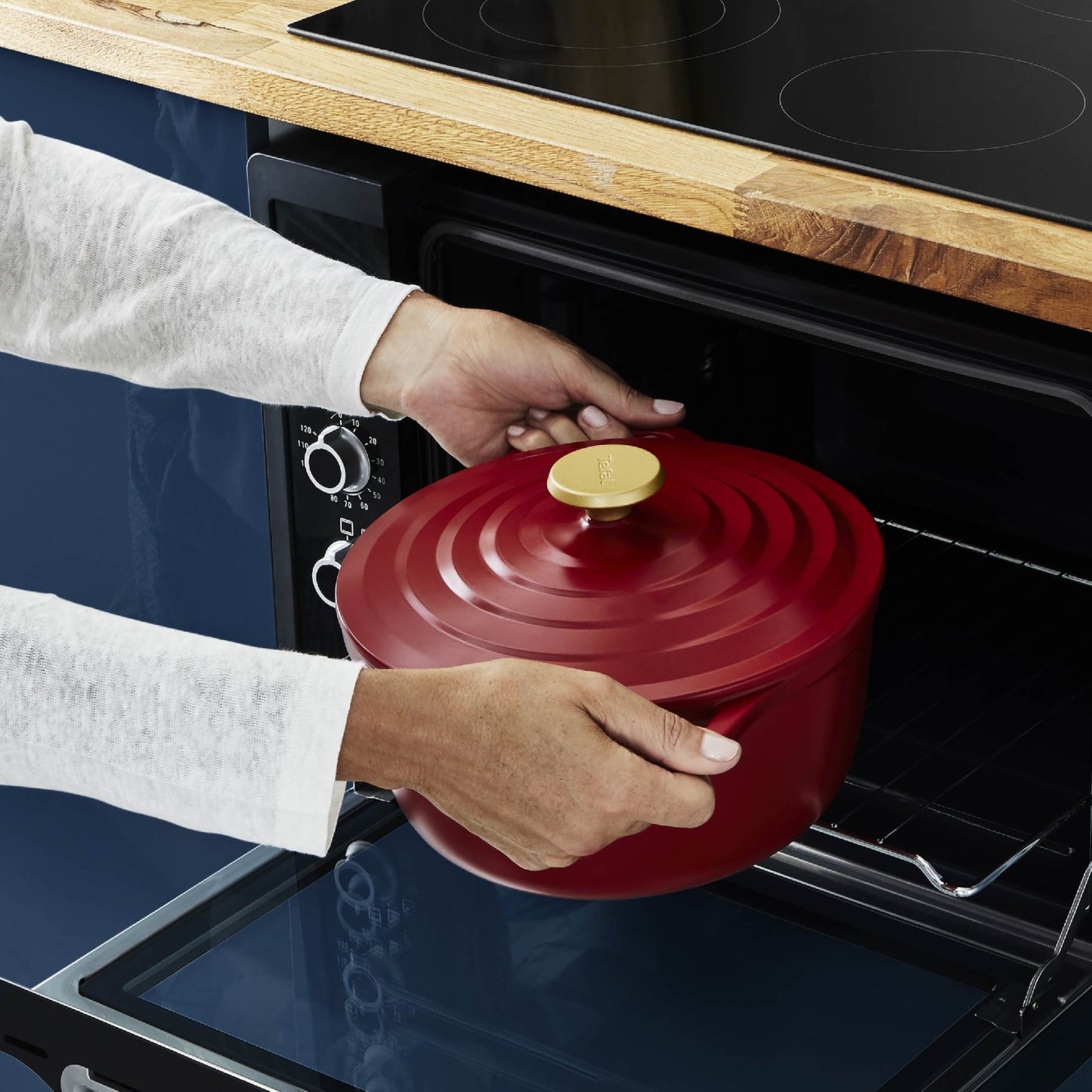 Olla Cocotte Air 24 Cm Tefal6#Rojo