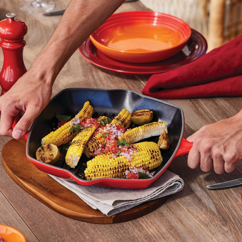 Sartén Grill Cuadrada 26cm Hierro Fundido Le Creuset2#Rojo