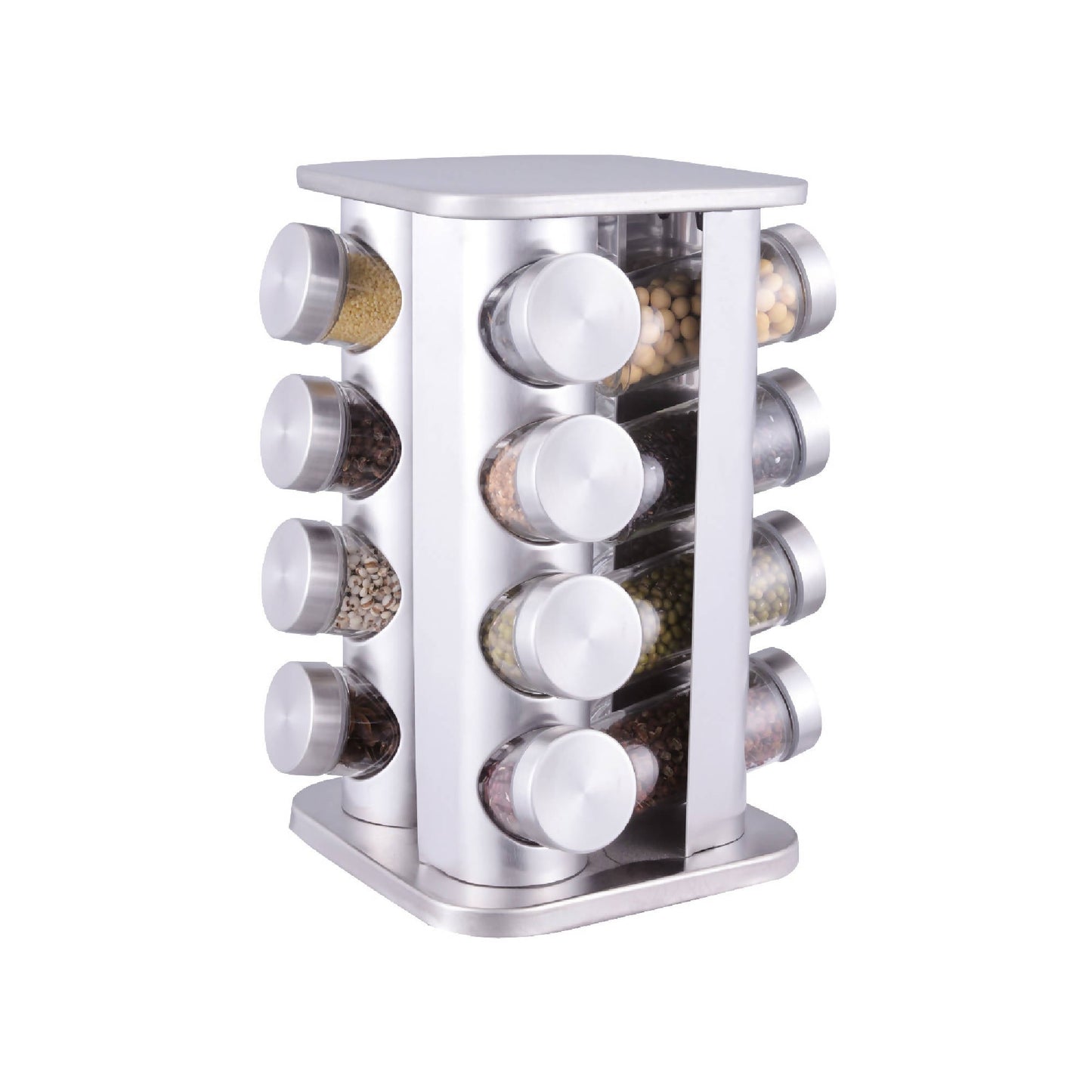 Especiero Condimentos Giratorio Metálico 16 Frascos Simplit5#Acero