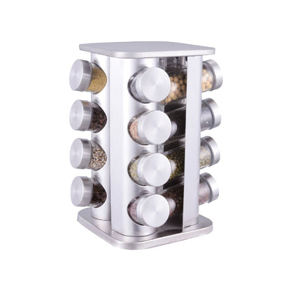 Especiero Condimentos Giratorio Metálico 16 Frascos Simplit5#Acero