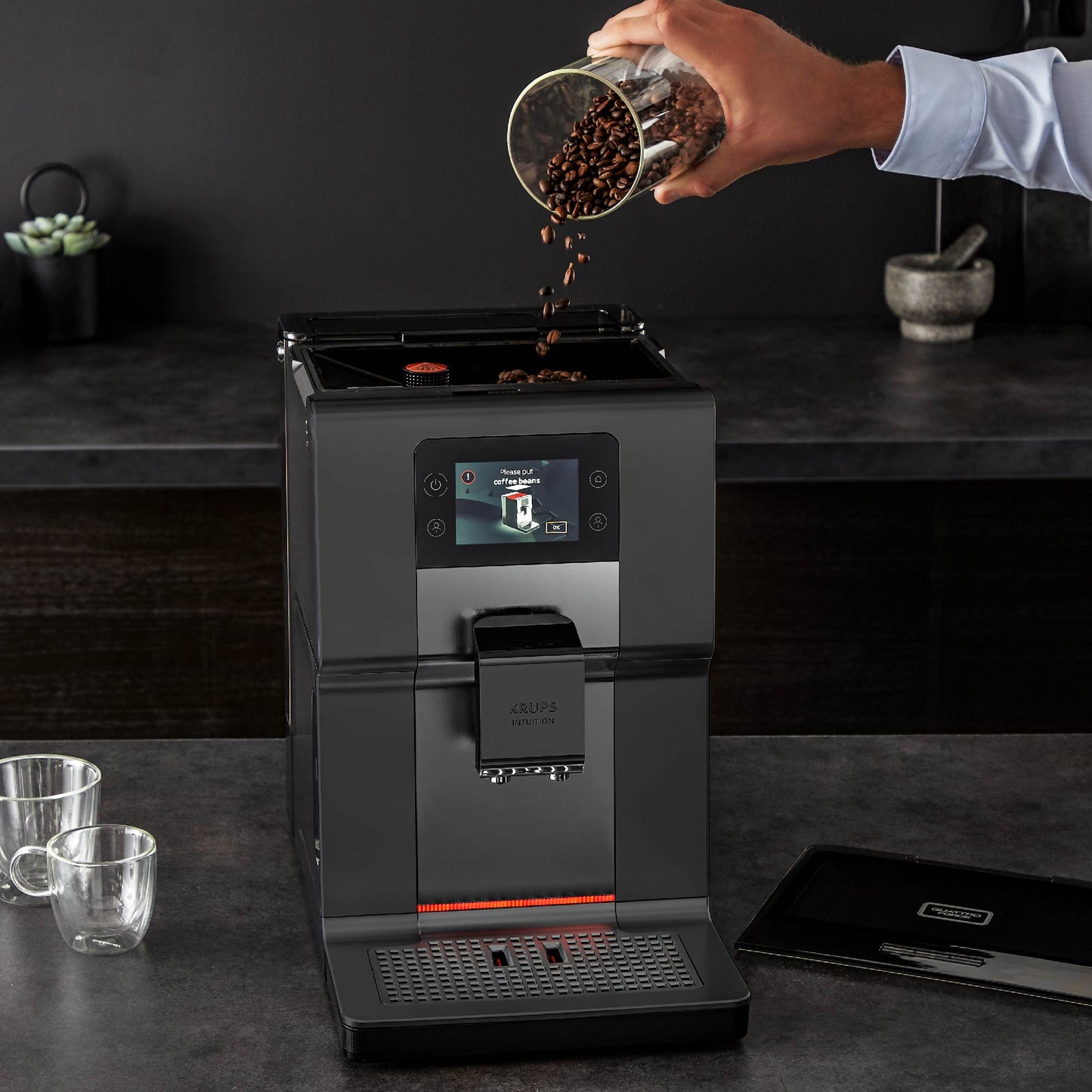 Cafetera Espresso Intuition Preference Touch + Lechero Krups3#Negro