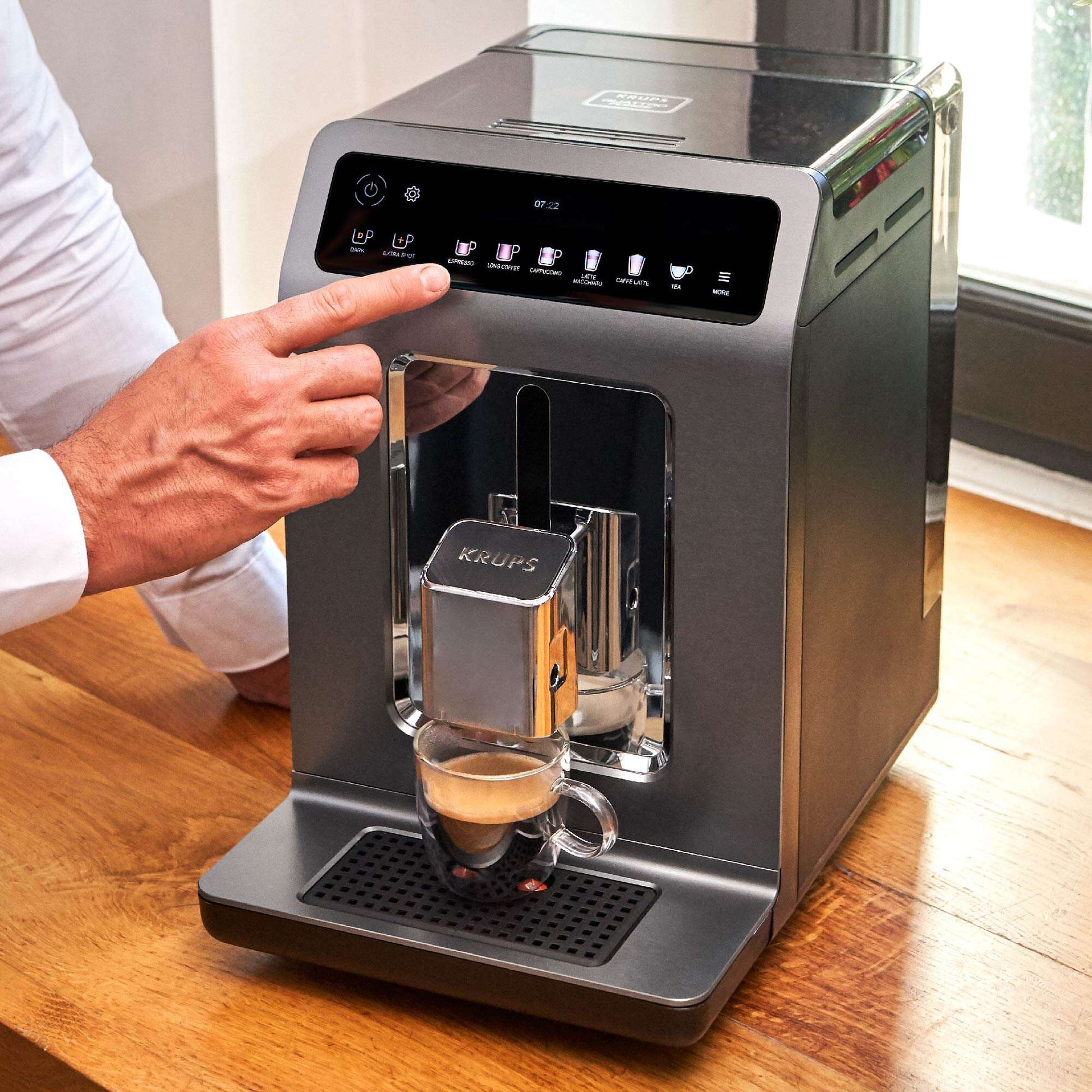 Cafetera Espresso Evidence Plus + Lechero Krups4#Acero