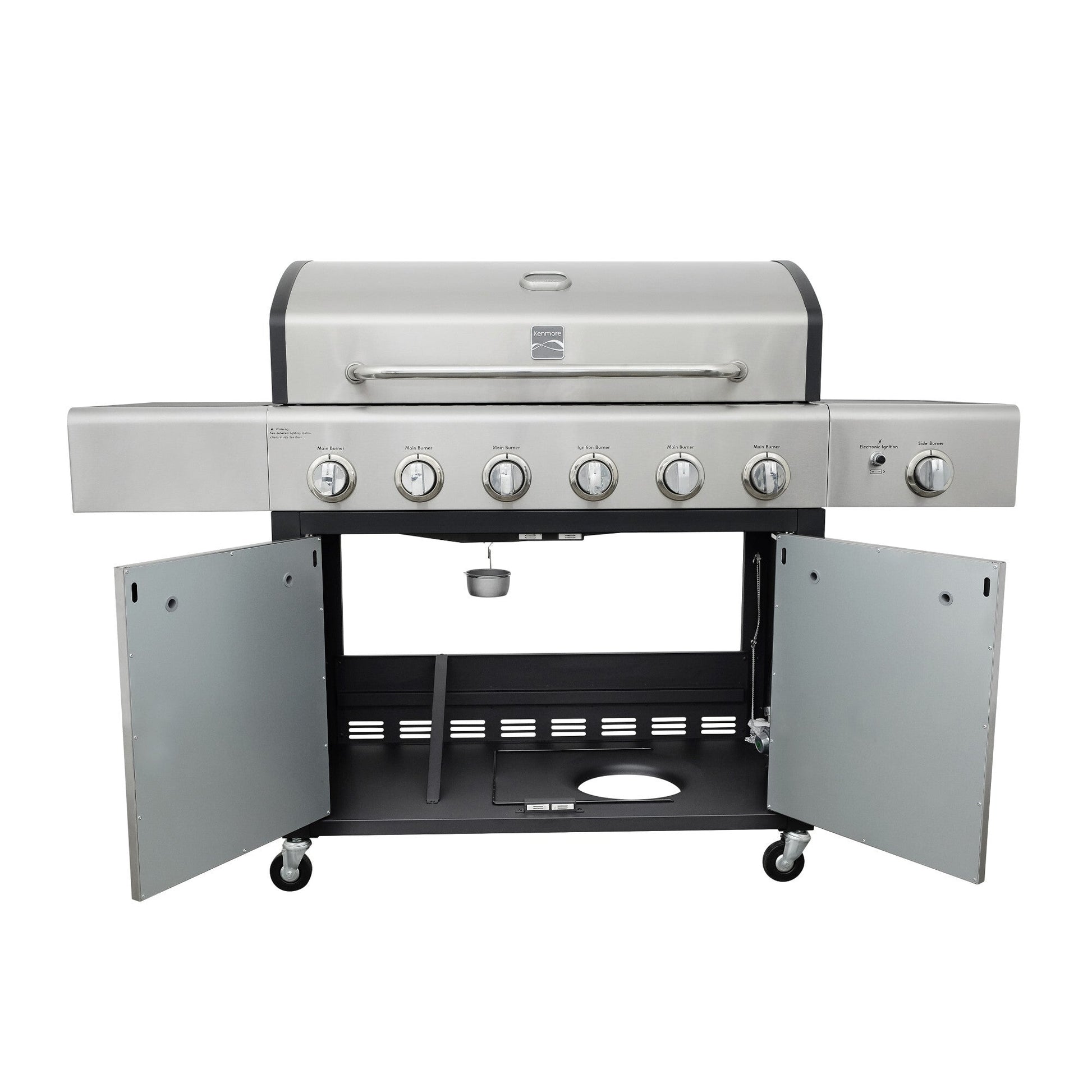 Parrilla Gas 6 Quemadores + Quemador Lateral KE-P47223-N Kenmore.5#Acero