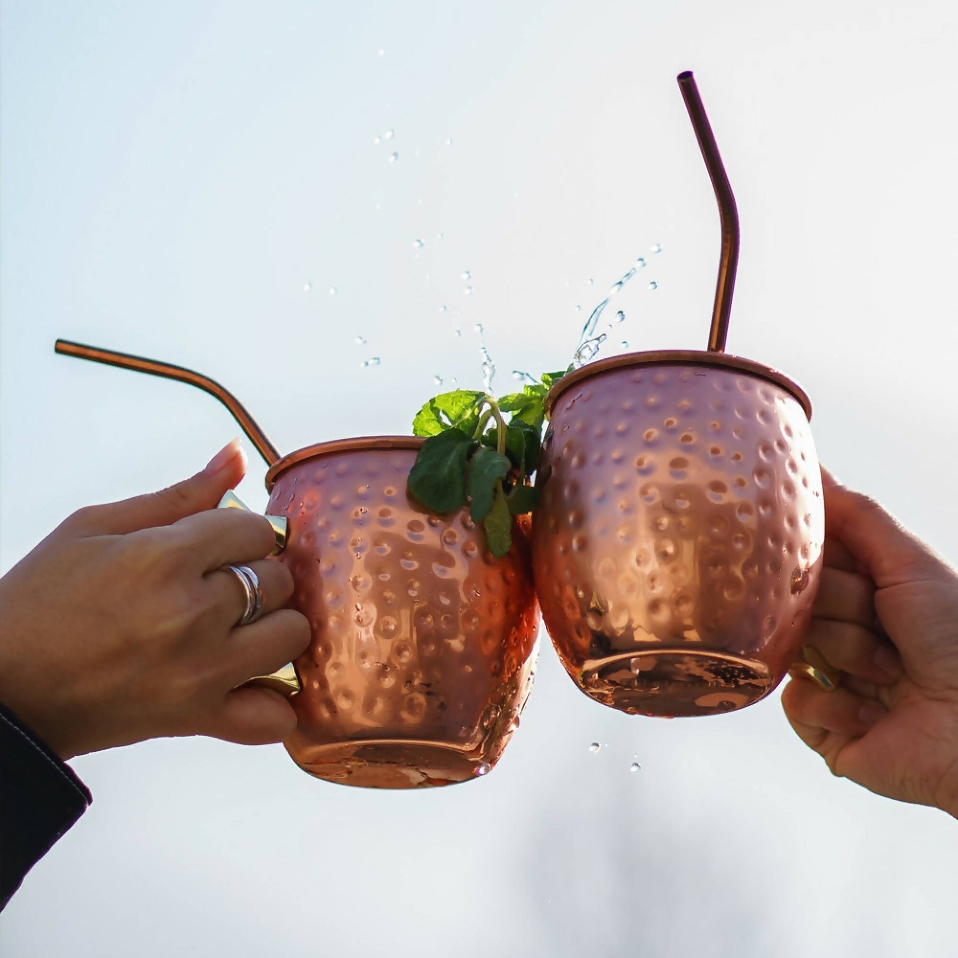 Set 2 Vasos Moscow Mule Mug Cobre + Bombillas Simplit3#Cobre