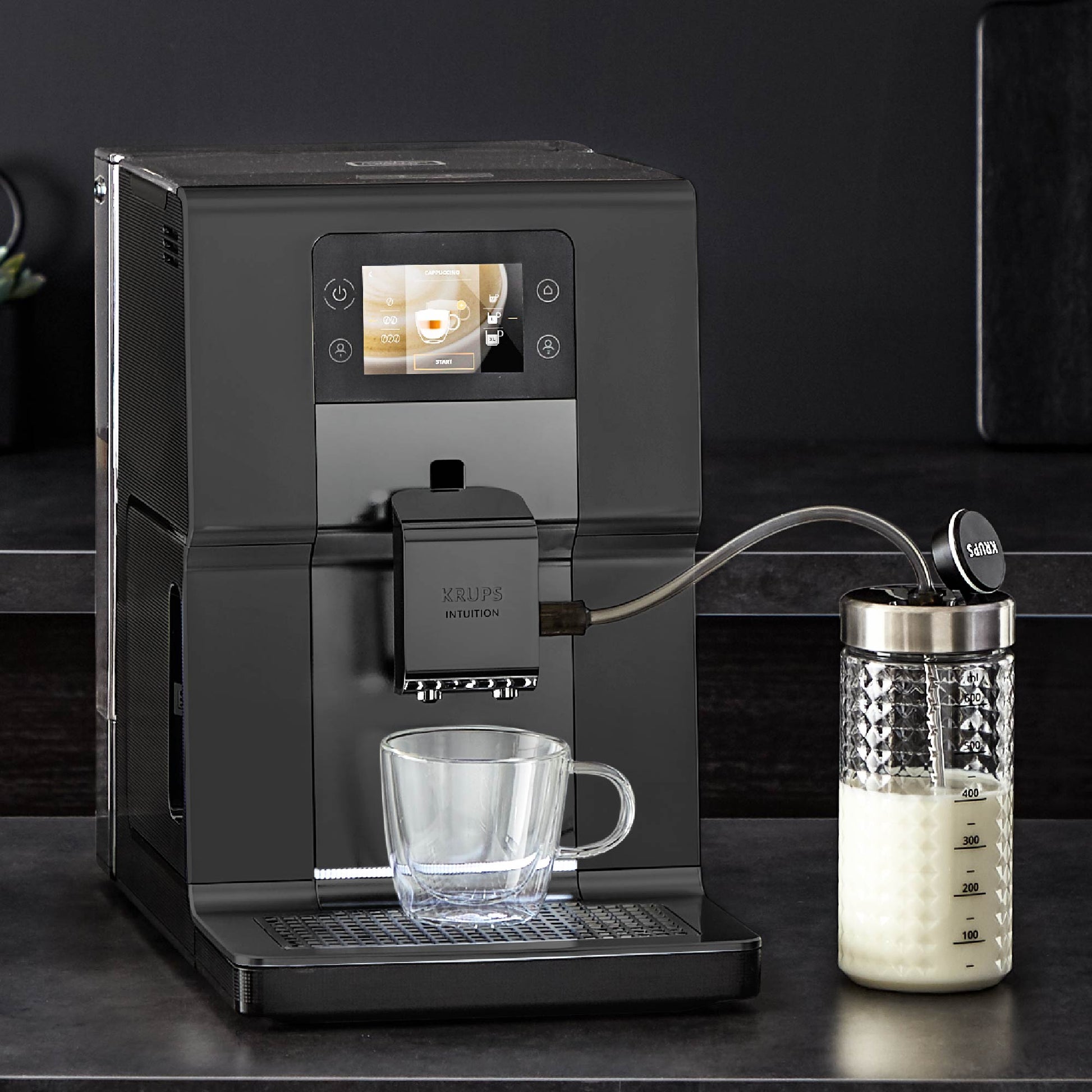 Cafetera Espresso Intuition Preference Touch + Lechero Krups1#Negro