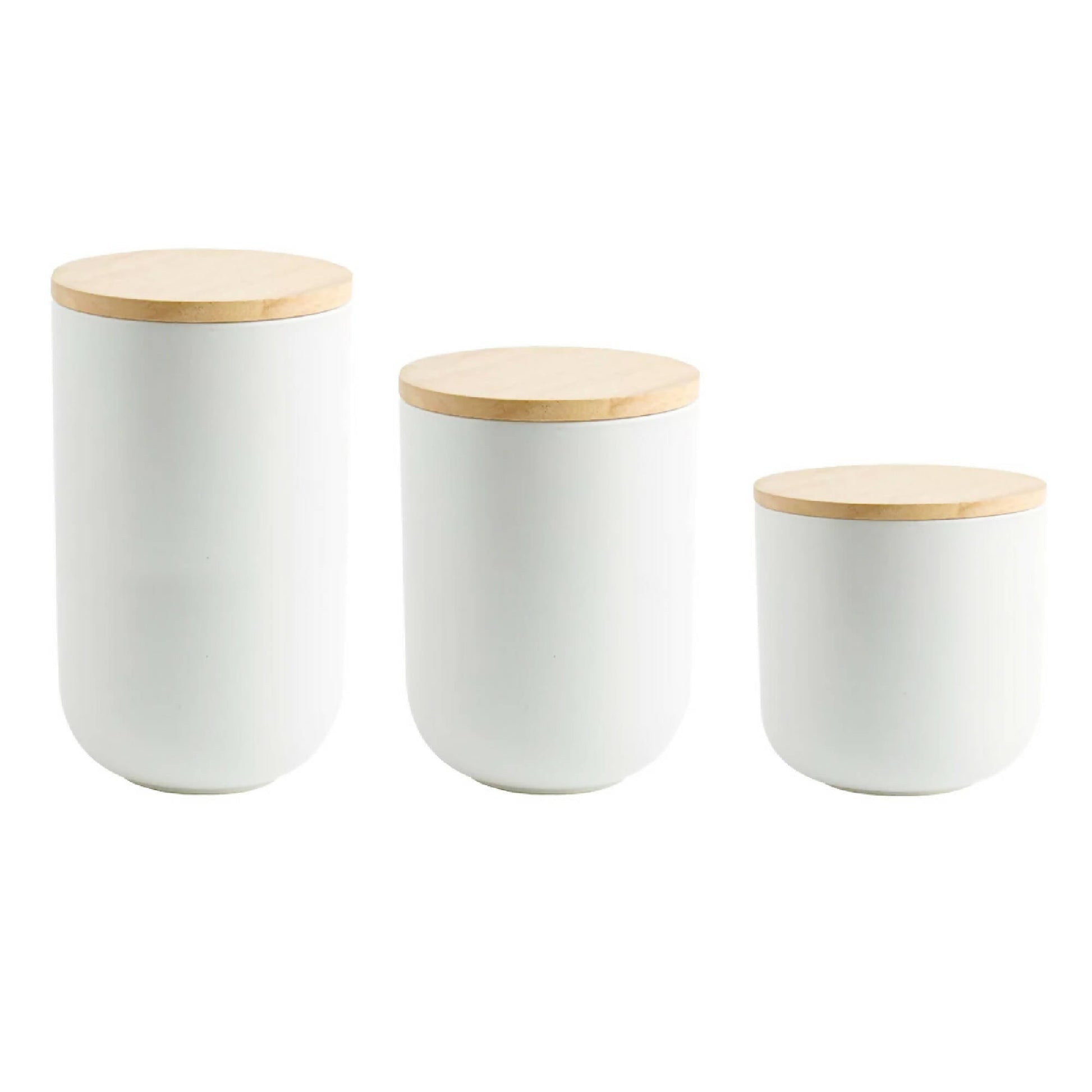 Set 3 Contenedores Cerámica Hermético Simplit7#Blanco