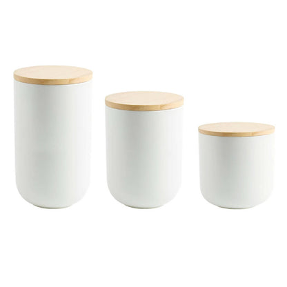 Set 3 Contenedores Cerámica Hermético Simplit7#Blanco