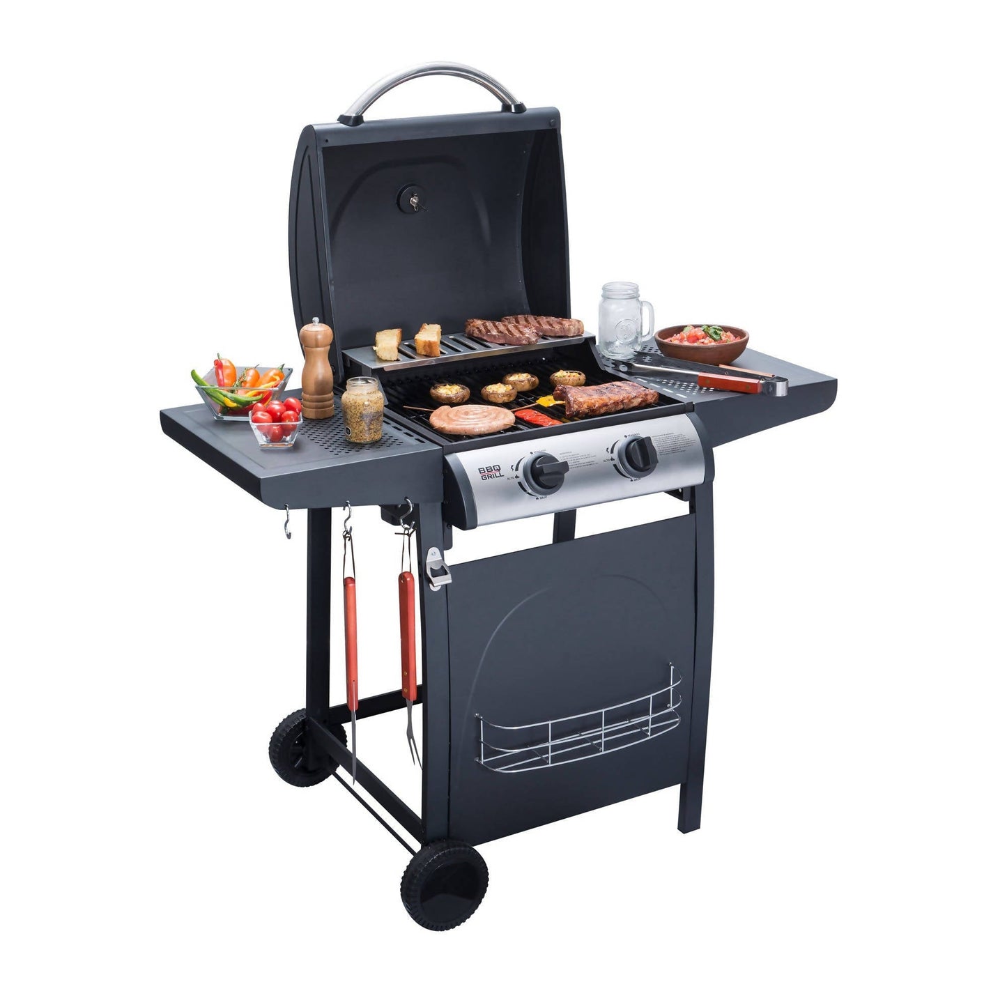 Parrilla Houston 2 Quemadores Pro BBQ201GCPRO BBQ Grill1#Negro
