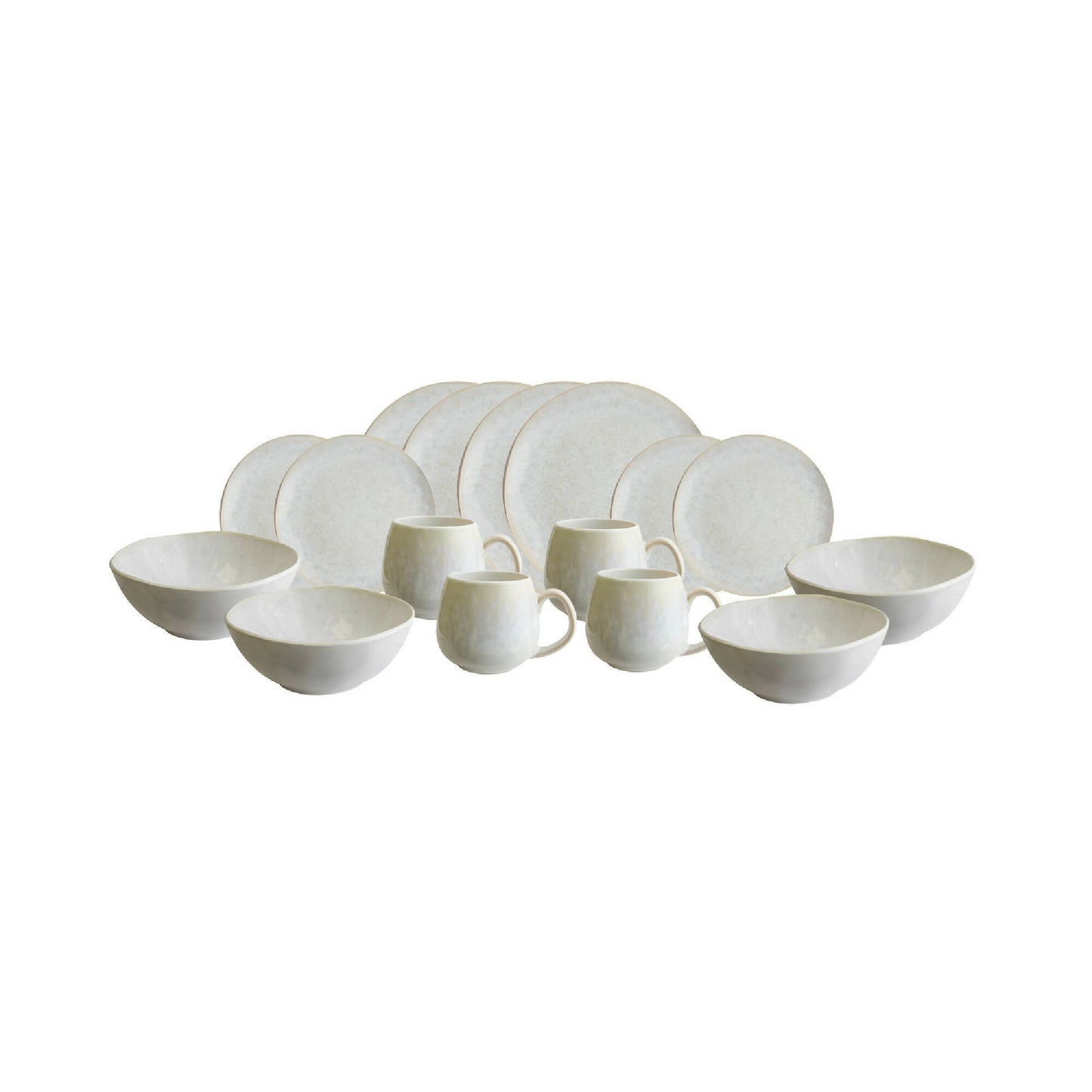 Set Vajilla Cerámica Rústica 16 Pzs Decoexpress3#Blanco