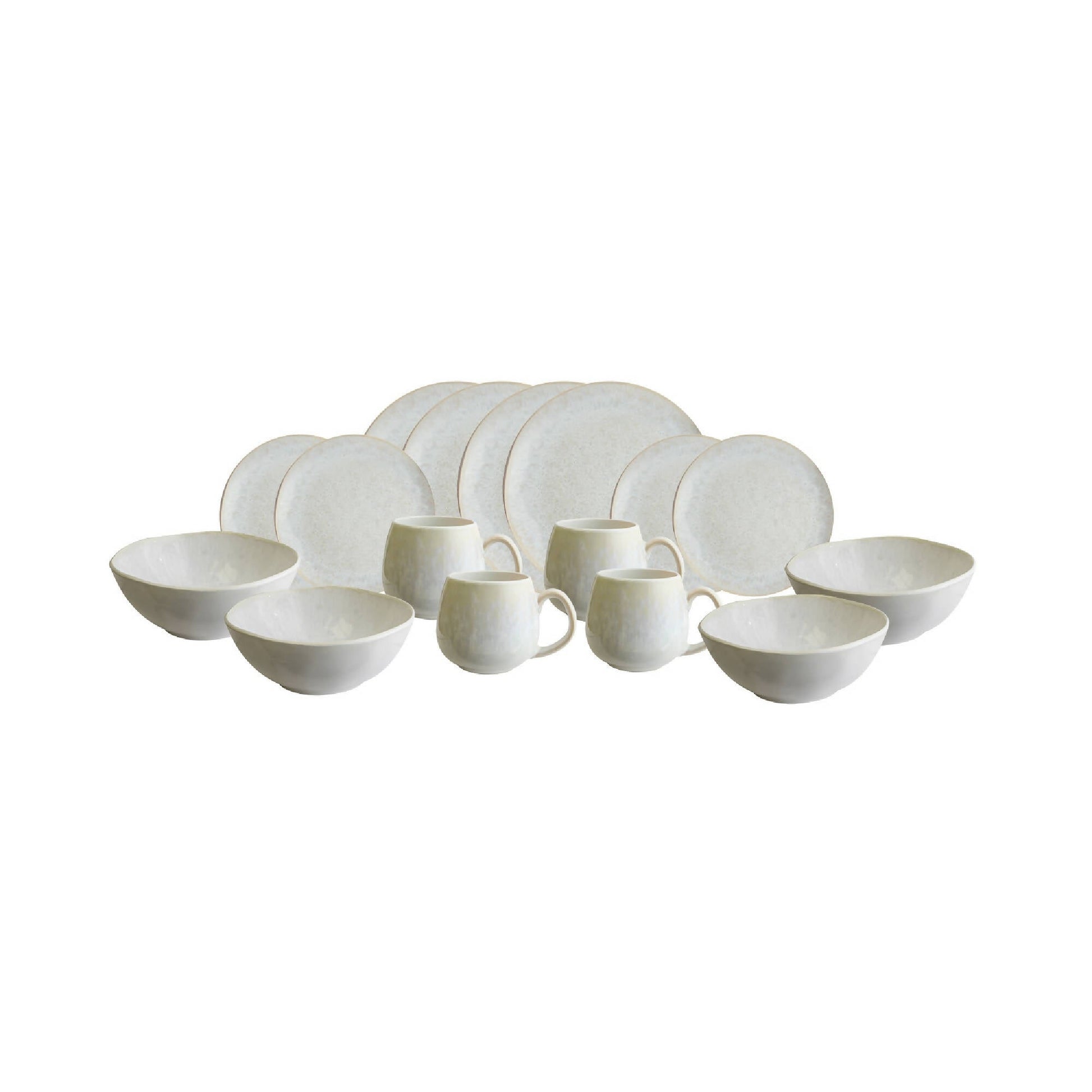 Set Vajilla Cerámica Rústica 16 Pzs Decoexpress3#Blanco