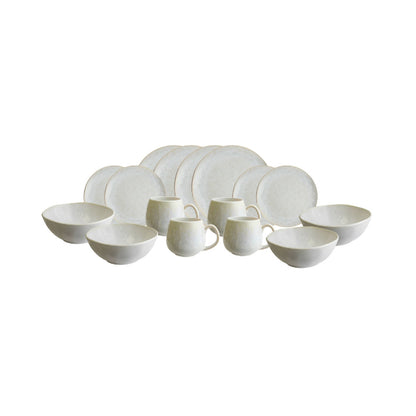 Set Vajilla Cerámica Rústica 16 Pzs Decoexpress3#Blanco