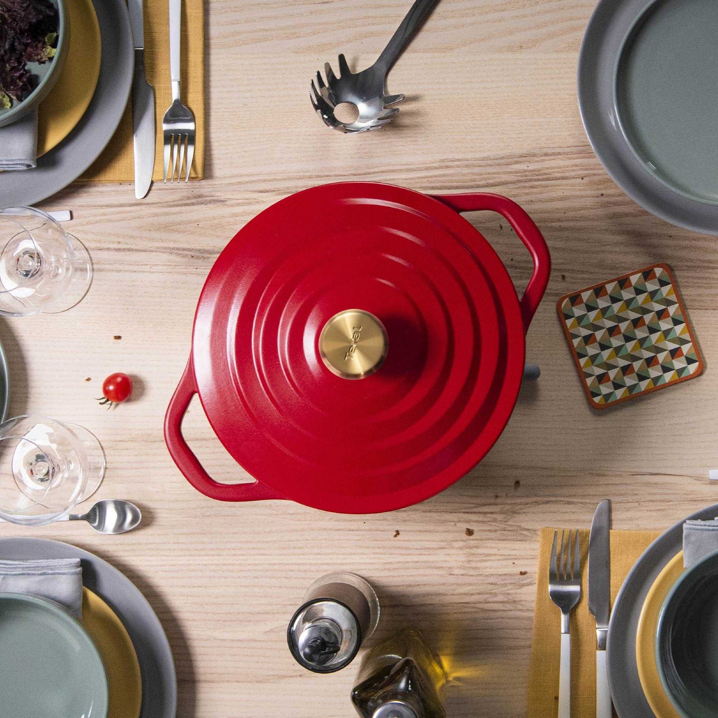 Olla Cocotte Air 24 Cm Tefal7#Rojo