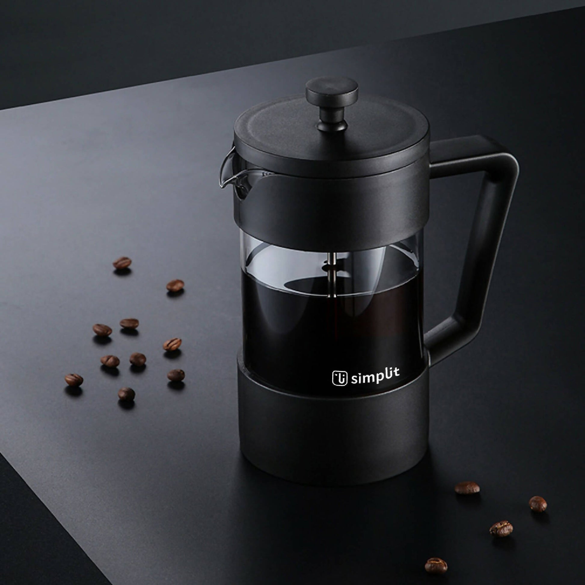 Pack Cafetera Francesa 600ml + Set 2 Tazas 80ml Simplit3#Negro