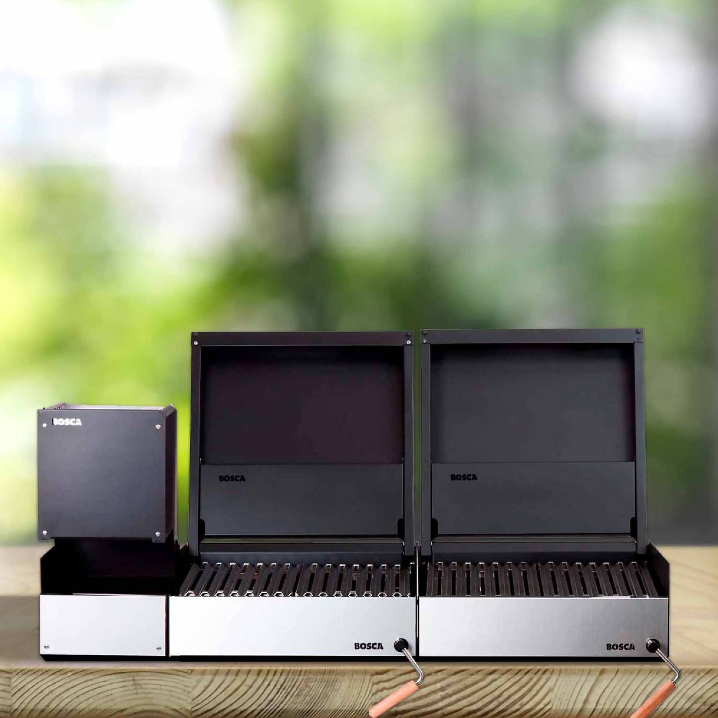 Pack Parrilla Carbón Block Grill 500 + Block 500 + Leñero 250 Bosca1#Acero