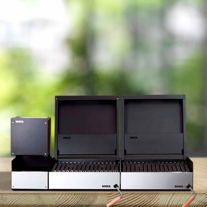 Pack Parrilla Carbón Block Grill 500 + Block 500 + Leñero 250 Bosca1#Acero