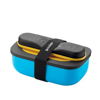 Lunch Box Con Cubiertos10#Celeste