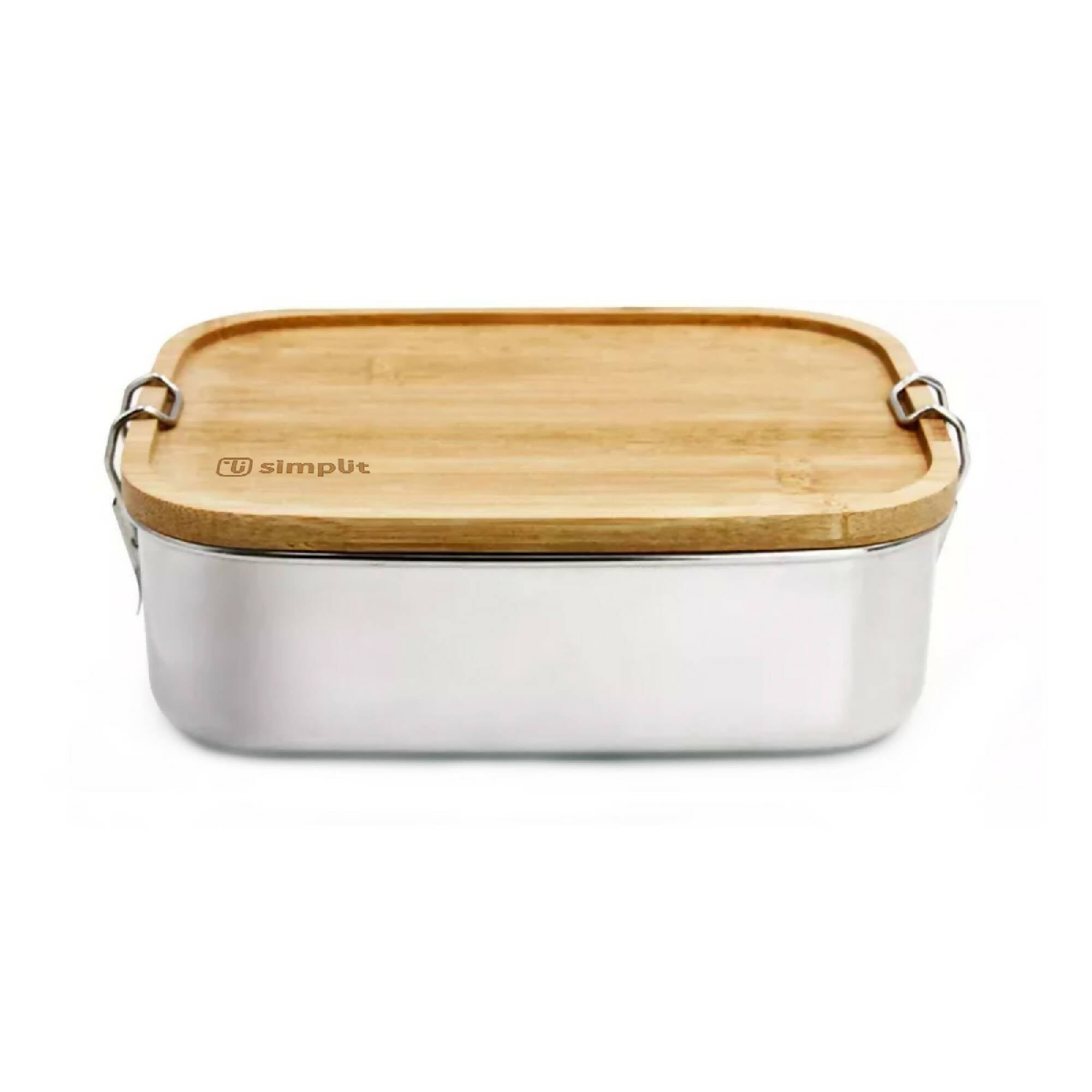 Tupper de Acero Inoxidable Tapa Madera 800 ml – Kitchen Center