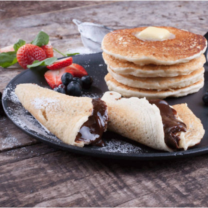 Plancha Pancakes Hierro Fundido Redonda 26.6 cm Esmaltada3#Negro