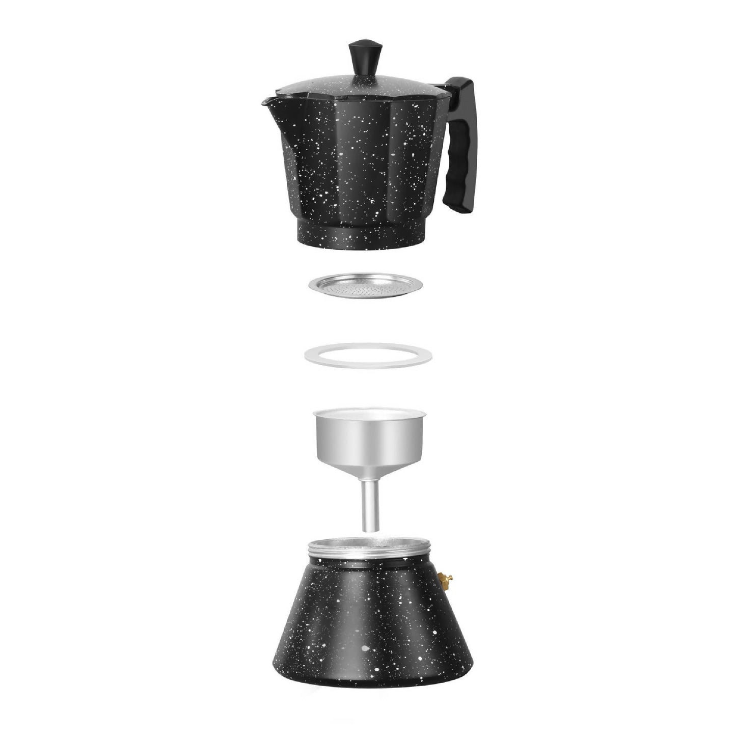 Cafetera Italiana Granito 12 Tazas Simplit6#Negro