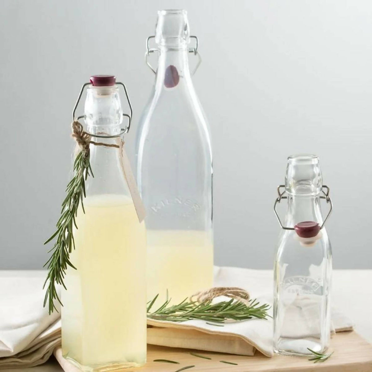 Set 2 Botellas Tapa Roja con Cierre Clip 0.55 Lts Kilner