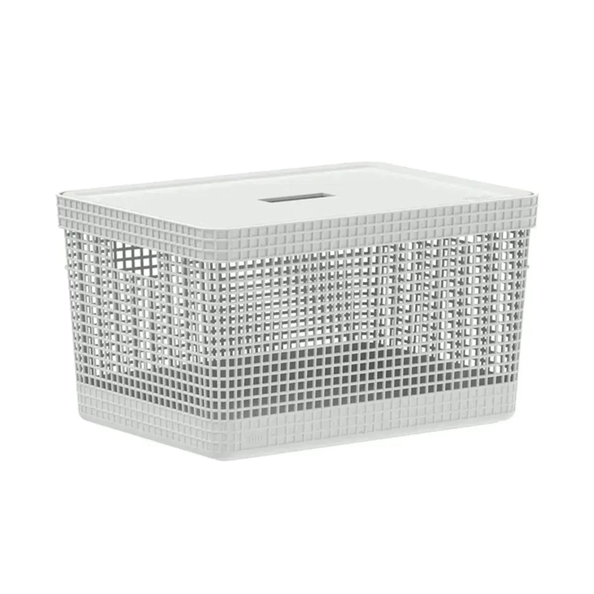 Cesta Grid Con Tapa 20 Lts Ou1#Blanco