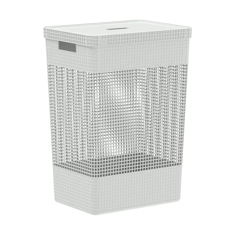 Cesta De Ropa Grid Con Tapa 49 Lts Ou1#Blanco