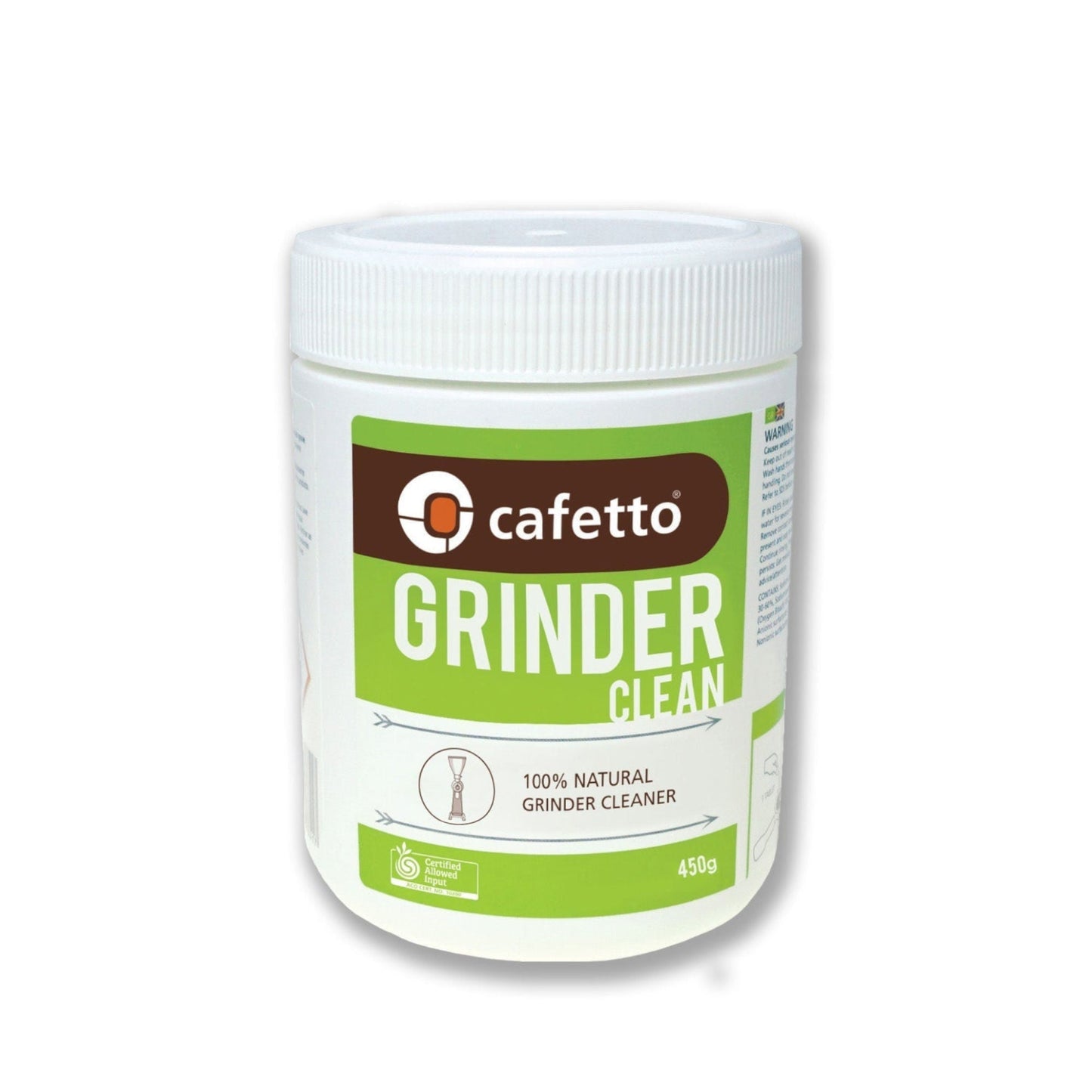 Detergente Cafeteras Grinder Clean 450 g Cafetto1#Blanco