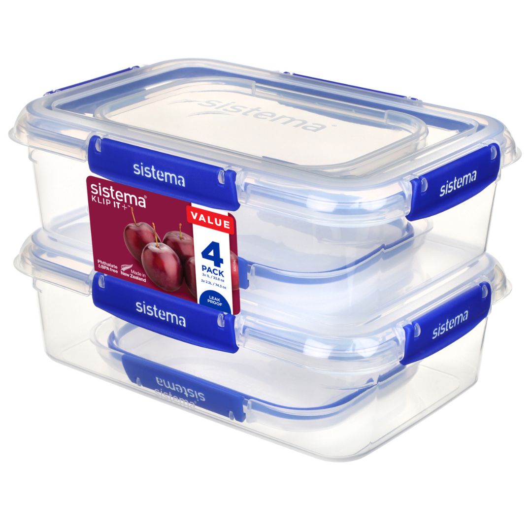 Set de 4 Contenedores 2 x 1 Lt y 2 x 2,2 Lts3#Sin color