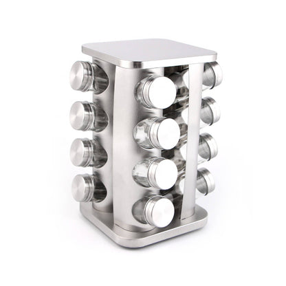 Especiero Condimentos Giratorio Metálico 16 Frascos Simplit6#Acero