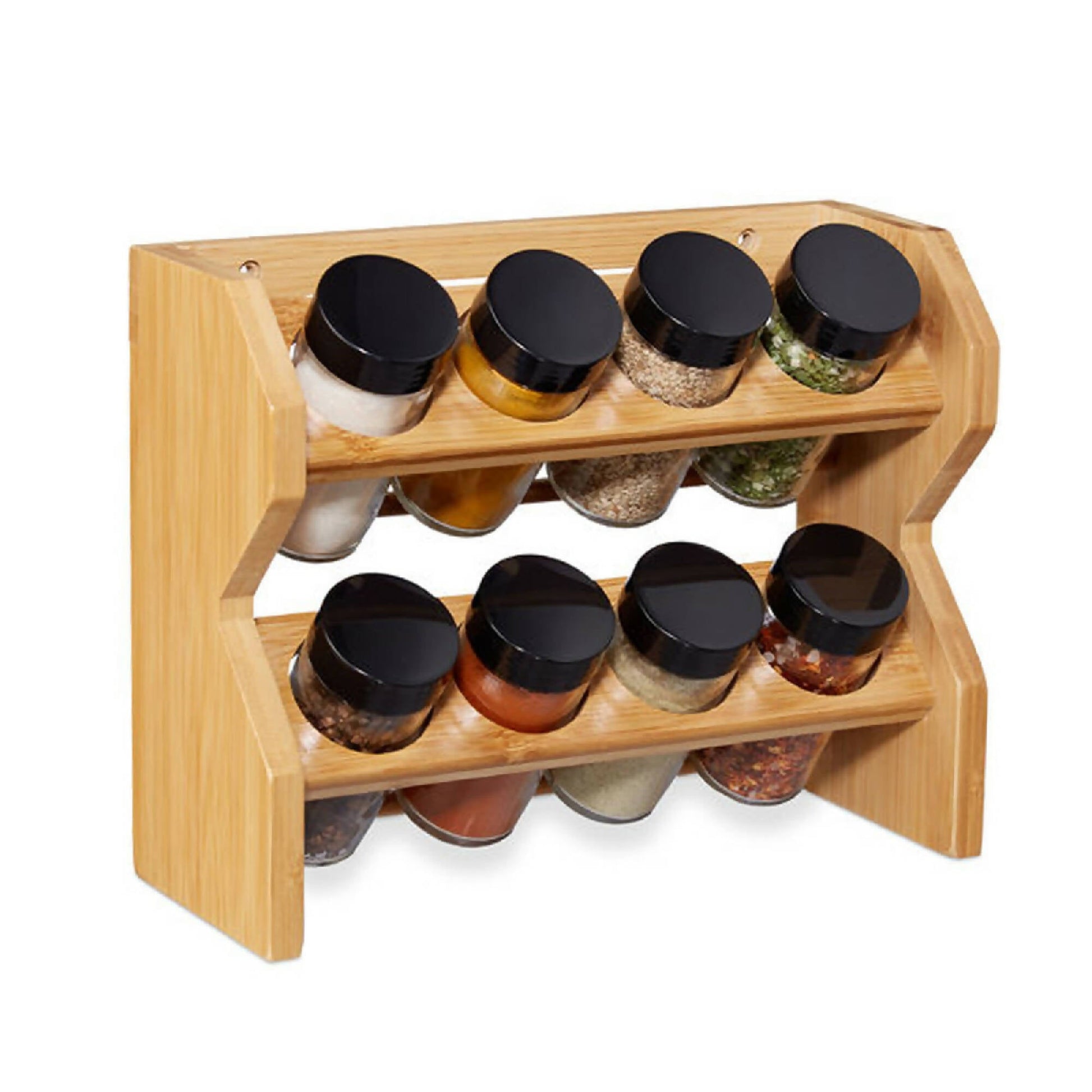 Especiero Condimentos de Madera 8 Frascos Vidrio Simplit3#Café