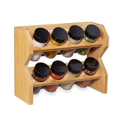 Especiero Condimentos de Madera 8 Frascos Vidrio Simplit3#Café