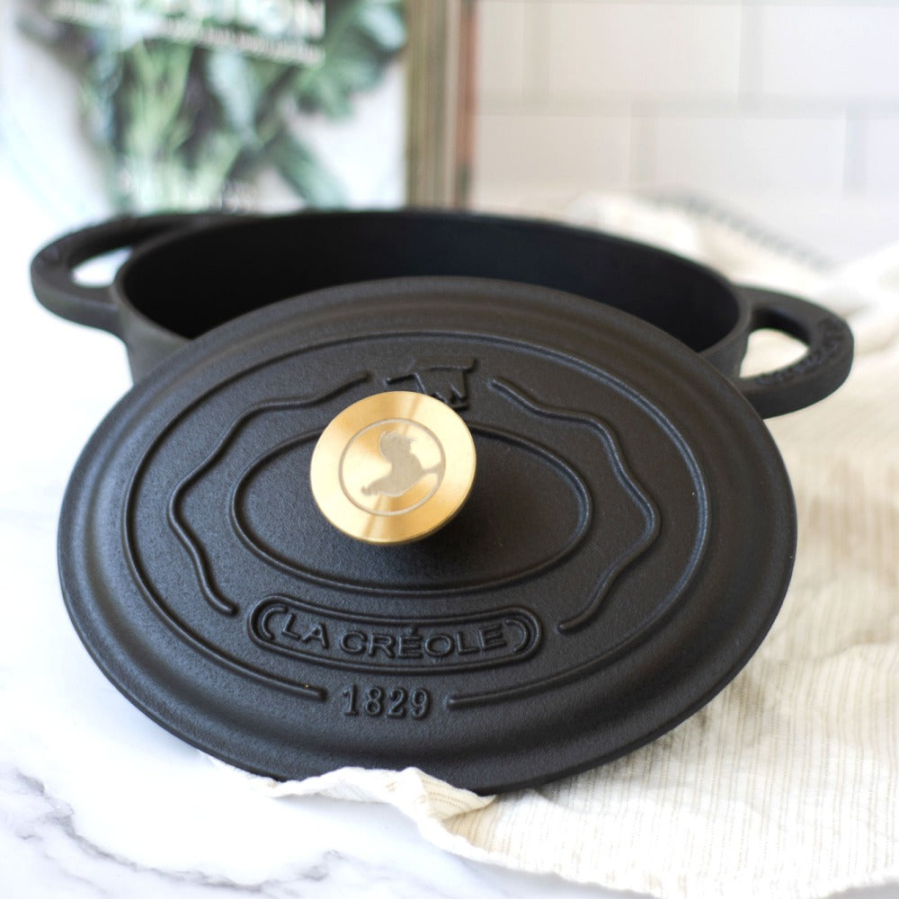 Cocotte Black Matte Ø34 Oval La Créole1#Negro