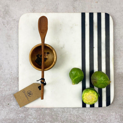 Tabla De Mármol Rayada3#Blanco|Negro