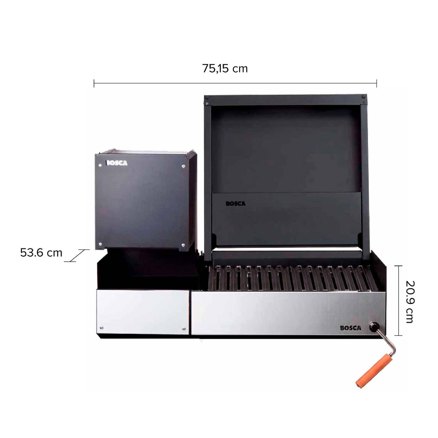 Pack Parrilla Carbón Block Grill 500 + Pack Leñero 250 Bosca5#Acero