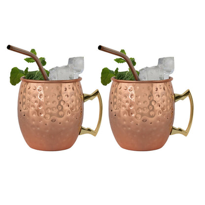 Set 2 Vasos Moscow Mule Mug Cobre + Bombillas Simplit2#Cobre