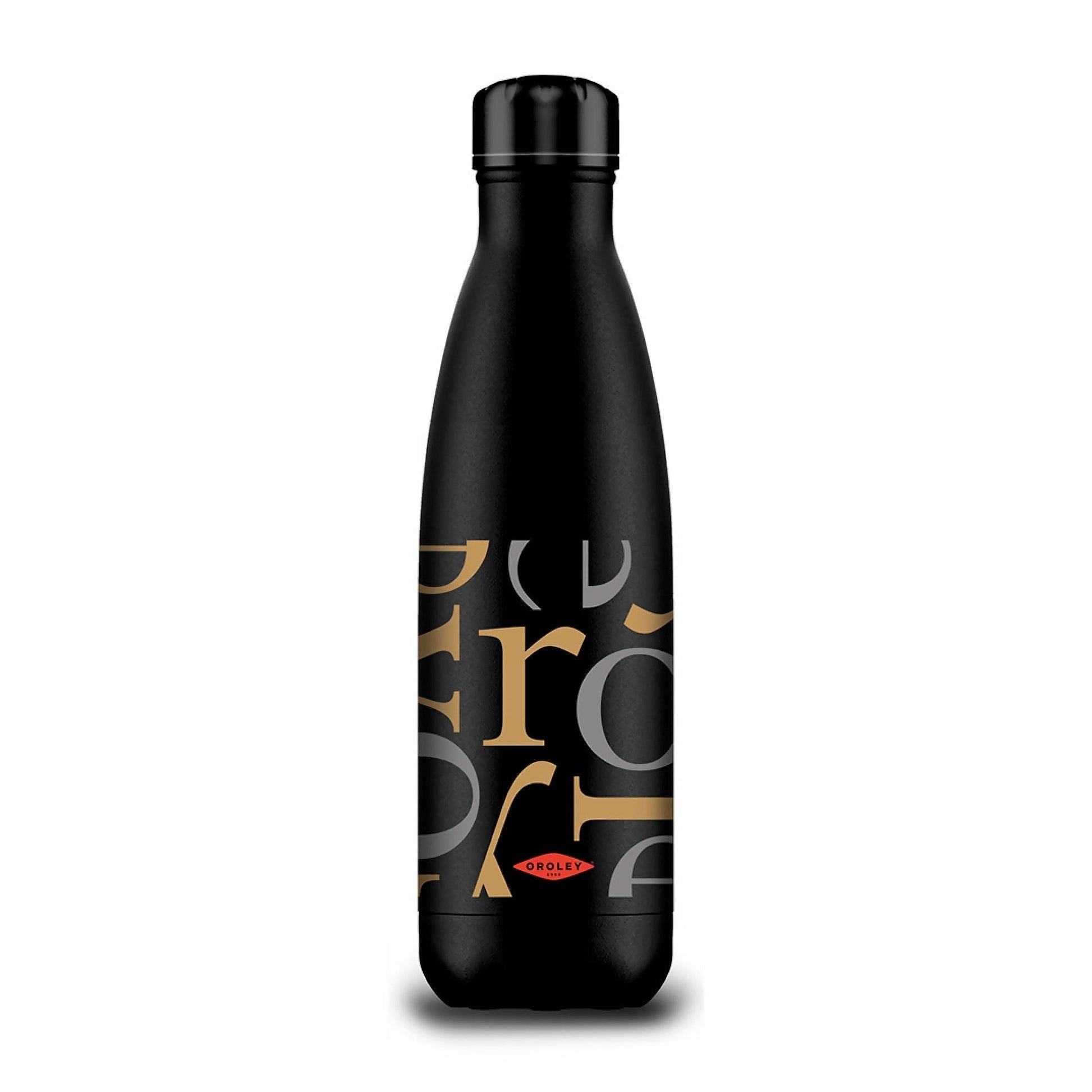 Termo Botella Fríos/Calientes Letras Oroley1#Negro