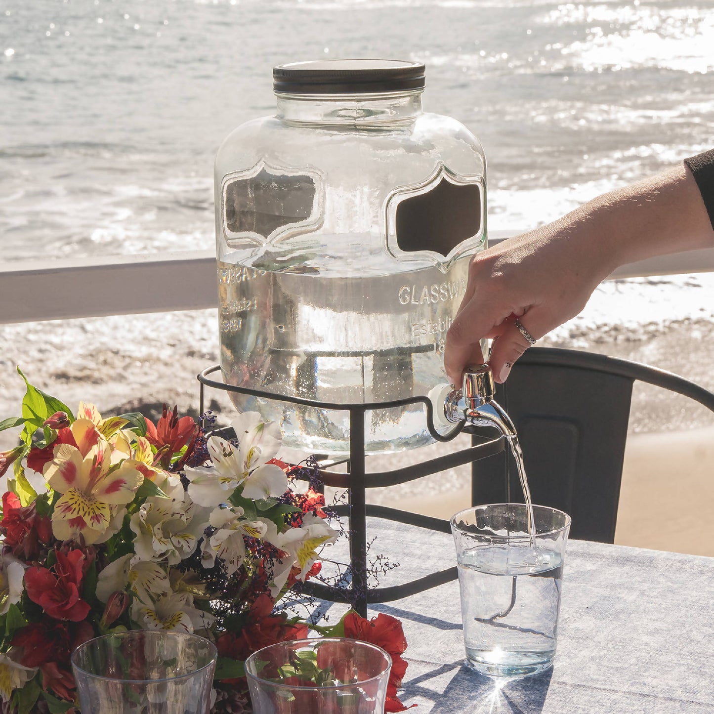 Dispensador Jugo Vidrio 5 Lts Decoexpress1#Sin color