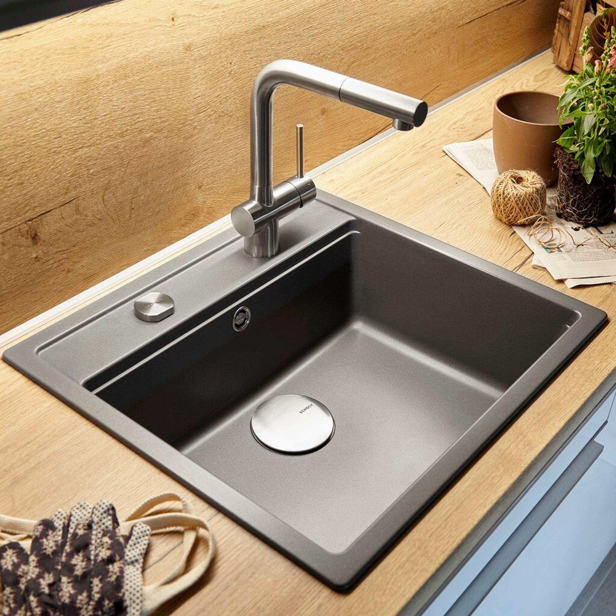 Lavaplatos Bajo/Sobre Cubierta Cuarzo Mono N 100 Schock1#Negro