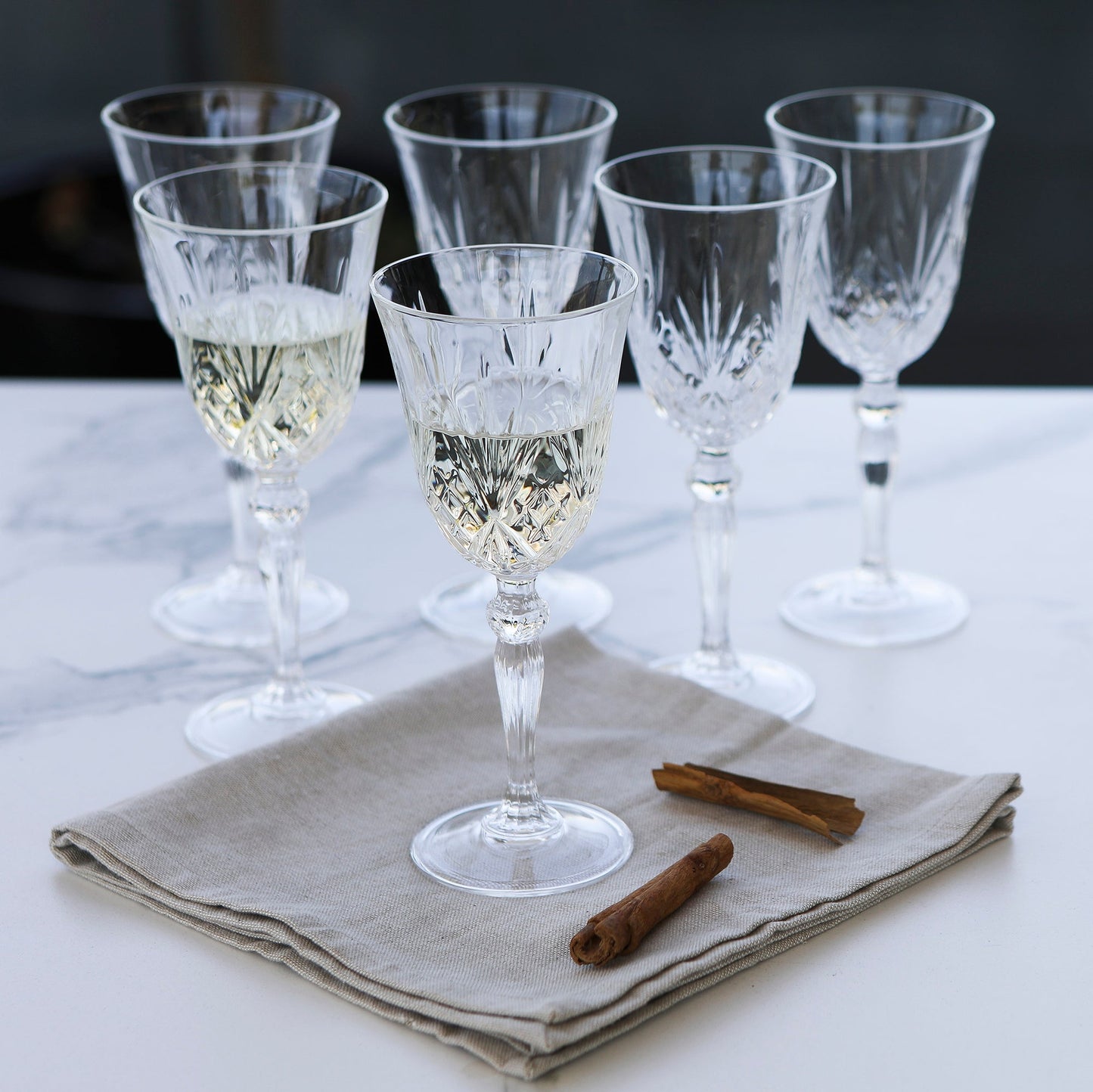 Set 6 Calici Da Vino In Cristallo - Melodia Per Vino Bianco 21cl, Made In Italy - Foto 2