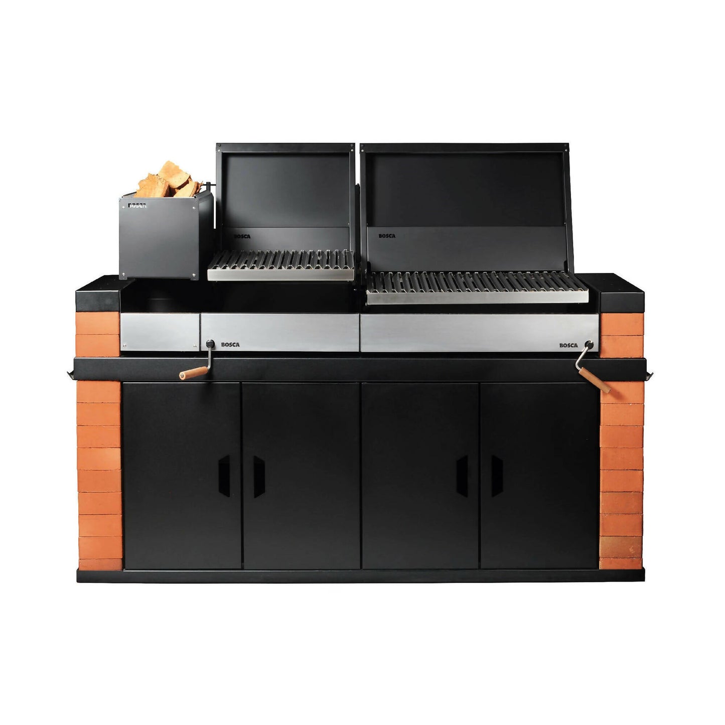 Quincho Block Grill: Leñero 250 + Block 500 + Block 7501#Negro