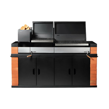 Quincho Block Grill: Leñero 250 + Block 500 + Block 7501#Negro